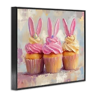 Stupell Industries Pastel Bunny Ear Cupcakes Framed Giclée Wall Art