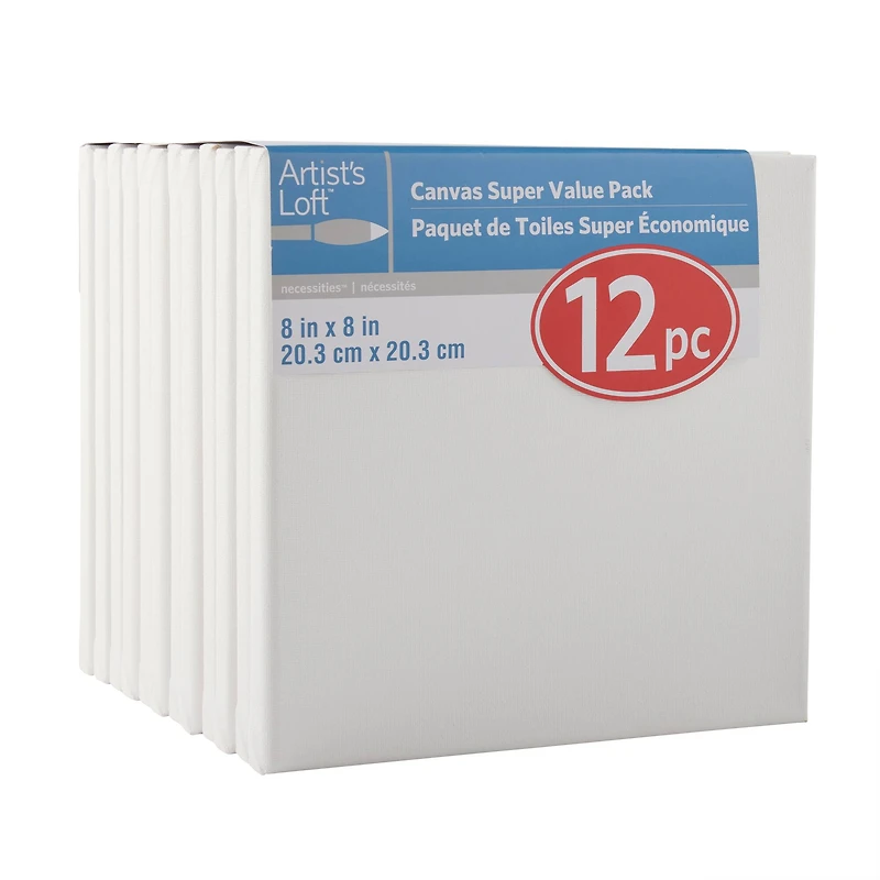 12 Pack 8" x 8" Super Value Canvas by Artist's Loft®