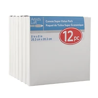 12 Pack 8" x 8" Super Value Canvas by Artist's Loft®