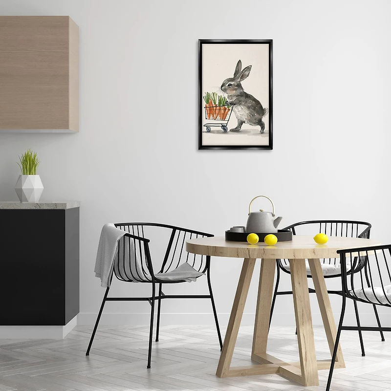 Stupell Industries Bunny with Carrots Floating Frame Wall Art
