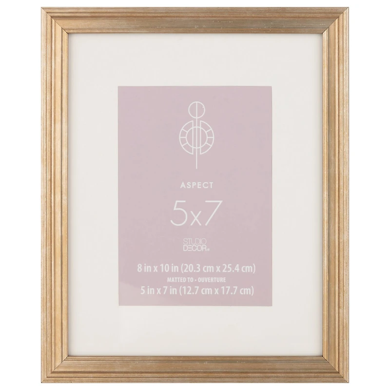 12 Pack: Gold Narrow 5" x 7" with Mat Frame, Aspect by Studio Décor®