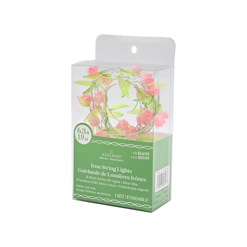18ct. Pink Flowers LED String Lights by Ashland®