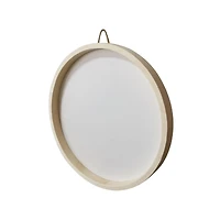 6 Pack: 12" Round White Plaque with Natural Frame by Make Market®