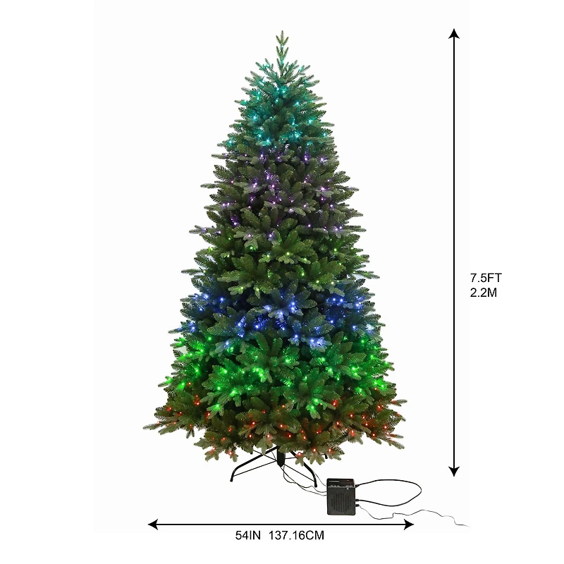 7.5ft. Pre-Lit Melody Spruce Artificial Christmas Tree, Music Sync Color Changing Mini LED Lights by Ashland®