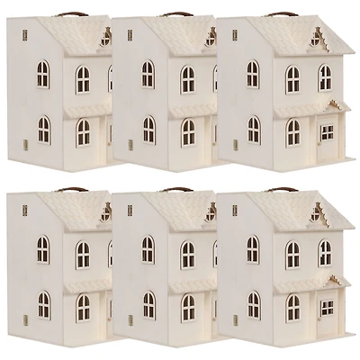 6 Pack: 13" Wood 2-Story Dollhouse by Make Market®