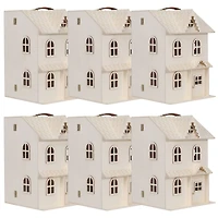 6 Pack: 13" Wood 2-Story Dollhouse by Make Market®