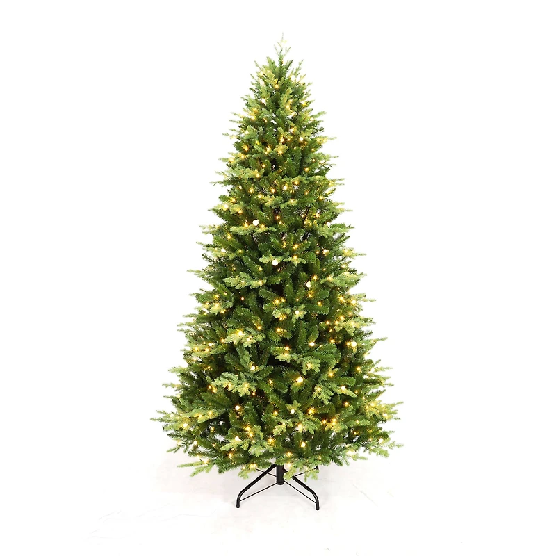 7.5ft. Pre-Lit Dewdrop Spruce Artificial Christmas Tree, Warm White LED Lights by Ashland® - Includes a Tree Storage Bag