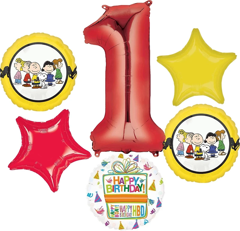 Peanuts® Birthday 6-Piece Foil Balloon Bouquet