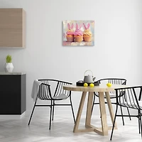 Stupell Industries Pastel Bunny Ear Cupcakes Canvas Wall Art
