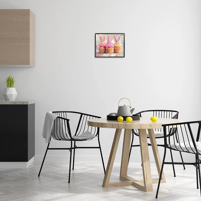 Stupell Industries Pastel Bunny Ear Cupcakes Framed Giclée Wall Art