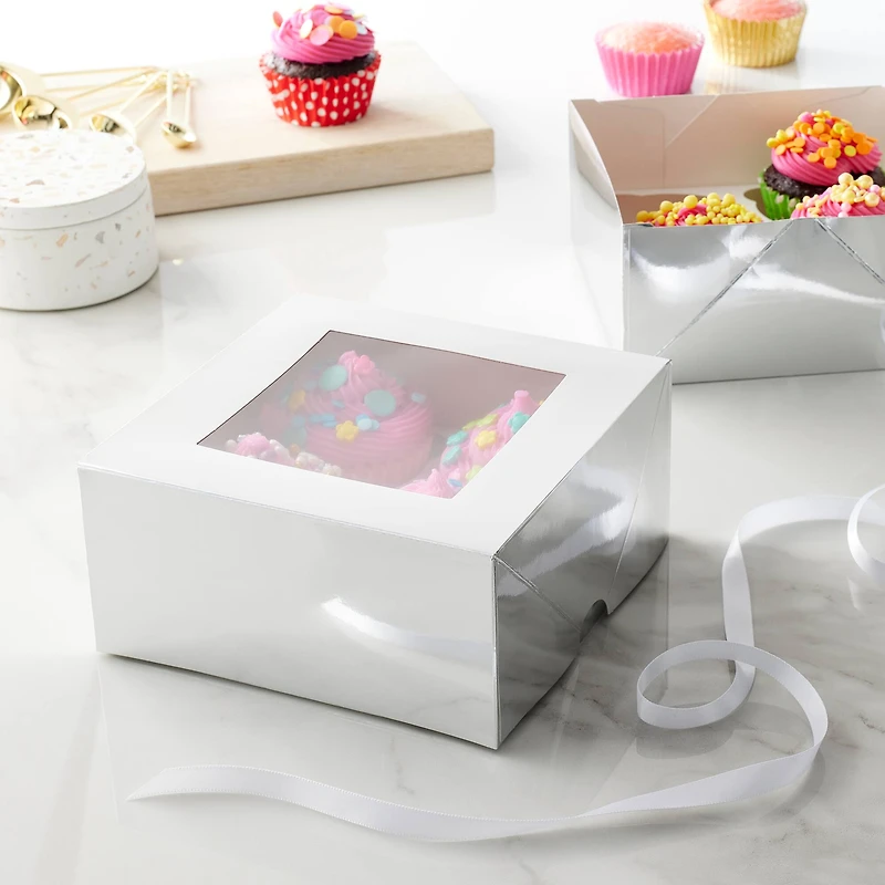Silver And White Cupcake Boxes By Makery®