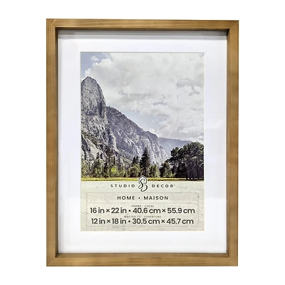 Home Natural Walnut Stain Wood Frame with Mat by Studio Décor
