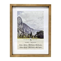 Home Natural Walnut Stain Wood Frame with Mat by Studio Décor