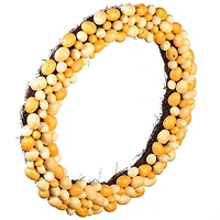 24" Orange & Ivory Artificial Easter Eggs Wreath