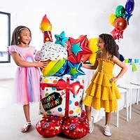 AirLoonz® 55" Stacked Birthday Icons Foil Balloon