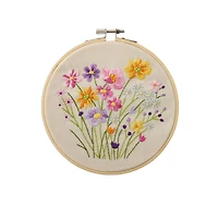 Spring 6" Wildflower Stamped Design Embroidery Kit by Loops & Threads®