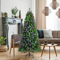 7ft. Pre-Lit Hudson Pine Artificial Christmas Tree, LumaDazzle™ Color Changing Twinkle LED Lights