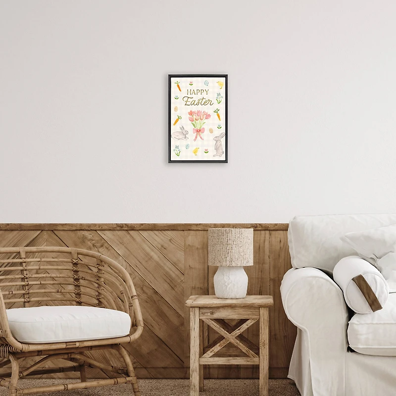 Stupell Industries Happy Easter Soft Spring Compilation Floating Frame Wall Art