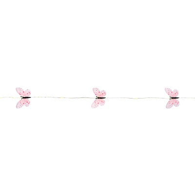 20ct. Pink Butterfly LED Garland String Lights by Ashland®