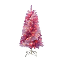 5ft. Pre-Lit Peppermint Pine Artificial Christmas Tree, Warm White LED Lights by Ashland®
