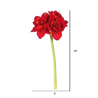 28" Red Velvet Artificial Single Amaryllis Stems, 3ct.