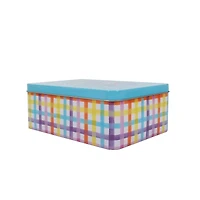 Easter Plaid Rectangular Tin Box by Makery™