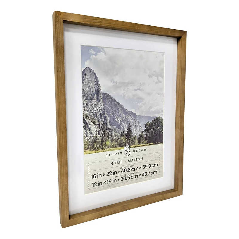 Home Natural Walnut Stain Wood Frame with Mat by Studio Décor