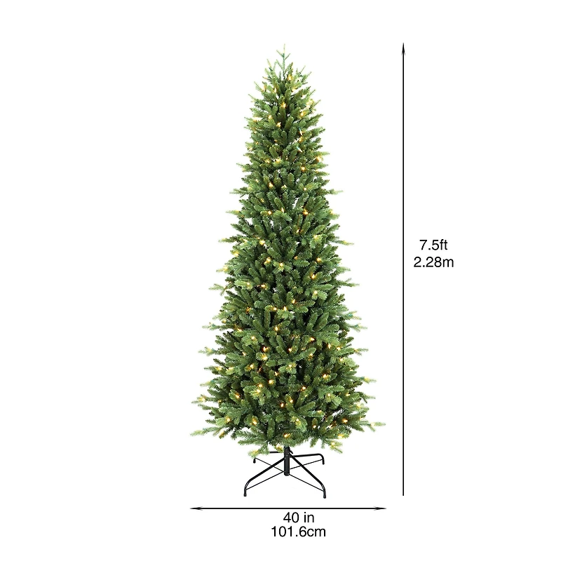 7.5ft. Pre-Lit Glenwood Slim Realistic Artificial Christmas Tree, Warm White LED Lights by Ashland®