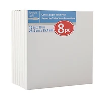 8 Pack 10" x 10" Super Value Canvas by Artist's Loft®