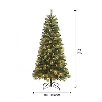 7ft. Pre-Lit Gilded Spruce Artificial Christmas Tree, Warm White LED Lights by Ashland®