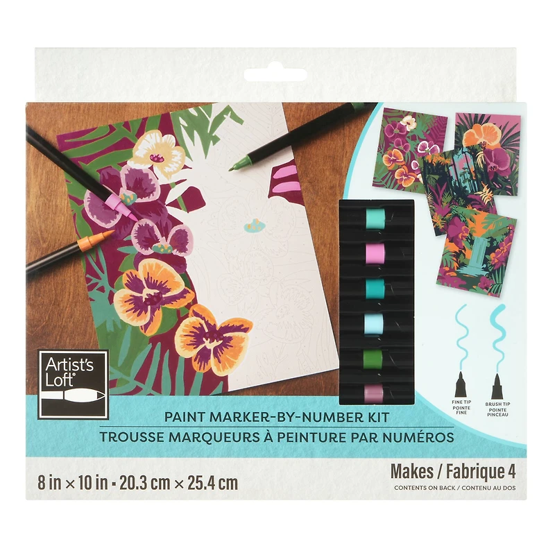 Pink Jungle Floral Paint Marker-by-Number Kit by Artist's Loft®