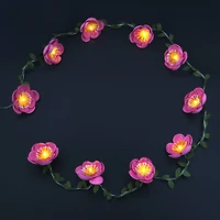 10ct. Large Pink Flowers LED Garland String Lights by Ashland®