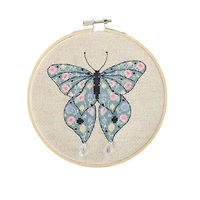 Spring 6" Floral Moth Counted Cross Stitch Kit by Loops & Threads