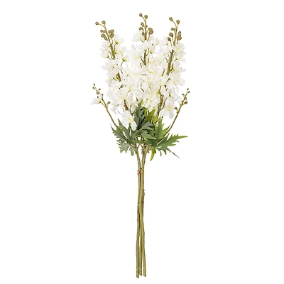 33" White Delphinium Style Larkspur Artificial Sprays, 3ct.
