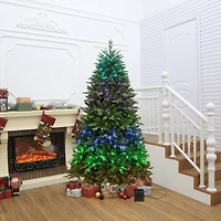 7.5ft. Pre-Lit Melody Spruce Artificial Christmas Tree, Music Sync Color Changing Mini LED Lights by Ashland®