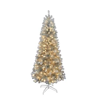 7ft. Pre-Lit Champagne Tinsel Artificial Christmas Tree, Warm White LED Lights by Ashland®