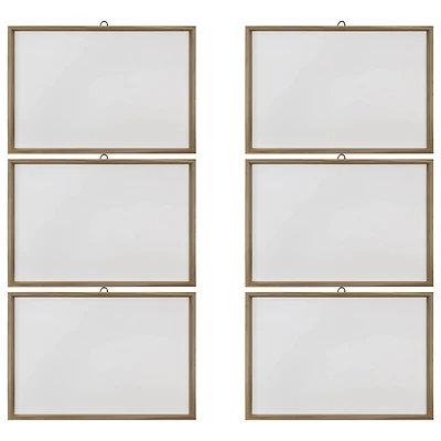 6 Pack: 17" x 25" White Plaque with Natural Wood Frame by Make Market®