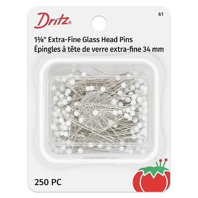 Dritz® 1.375" White Extra Fine Glass Head Pins, 250ct.