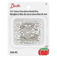 Dritz® 1.375" White Extra Fine Glass Head Pins, 250ct.