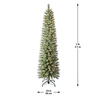 7ft. Pre-Lit Cashmere Pencil Artificial Christmas Tree, Warm White LED Lights by Ashland®