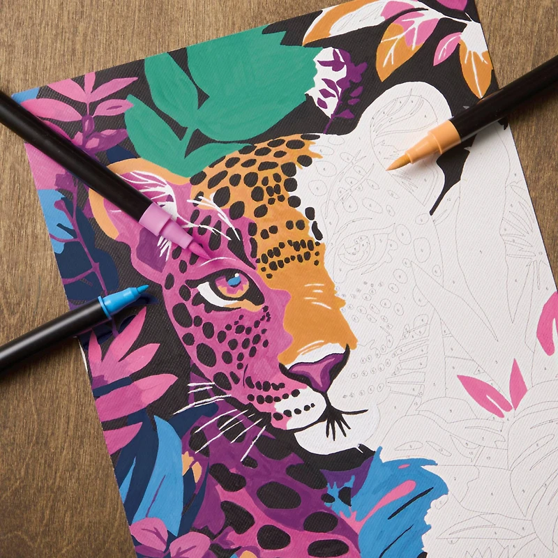 Pink Jungle Animals Paint Marker-by-Number Kit by Artist's Loft®