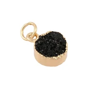 12 Pack: Round Black Dyed Quartz Charm by Bead Landing™