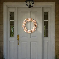 18" Orange & Ivory Artificial Easter Eggs Wreath