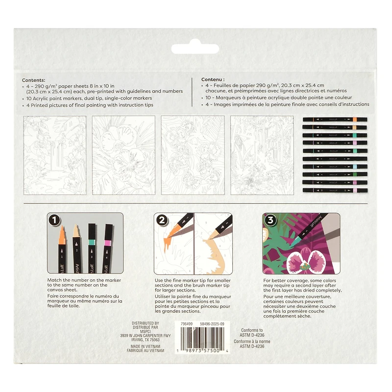 Pink Jungle Floral Paint Marker-by-Number Kit by Artist's Loft®