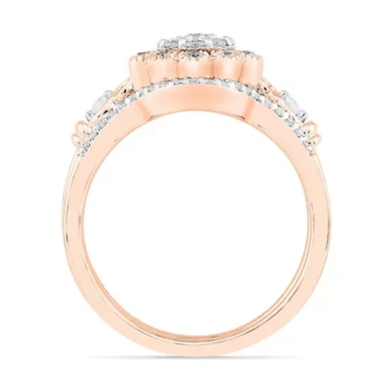 Womens 3/8 CT. T.W. Natural White Diamond 10K Rose Gold Round Bridal Set