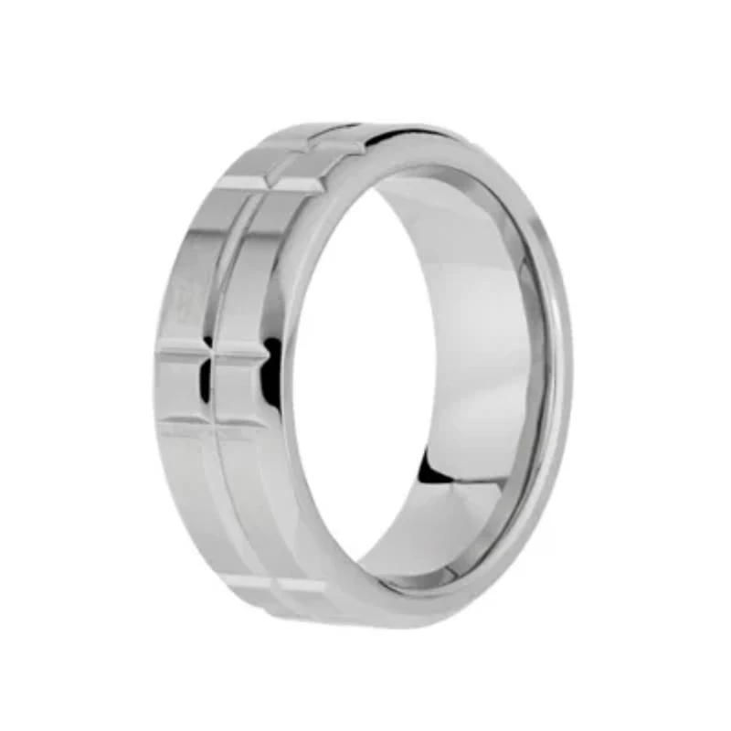 Mens 8MM Cobalt Wedding Band