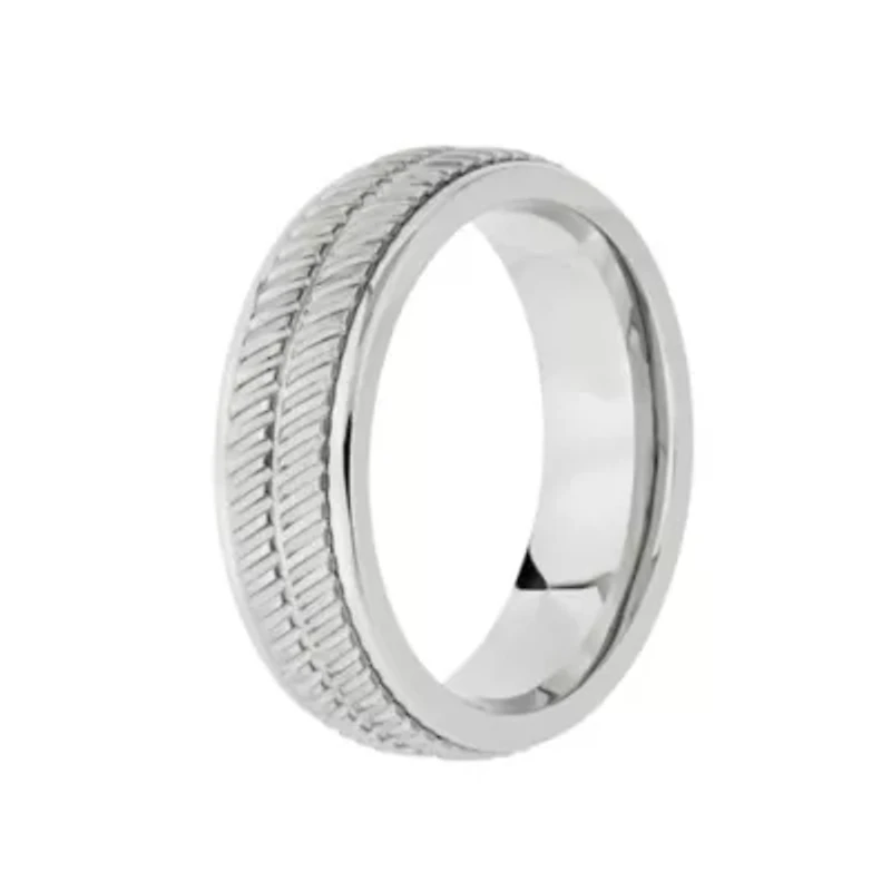 Mens 8MM Cobalt Wedding Band