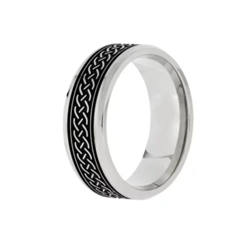Mens 7.5MM Stainless Steel Wedding Band
