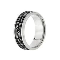 Mens 7.5MM Stainless Steel Wedding Band