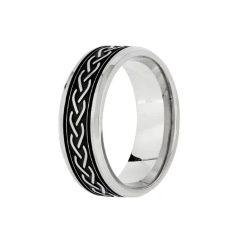 Mens 7.5MM Stainless Steel Wedding Band